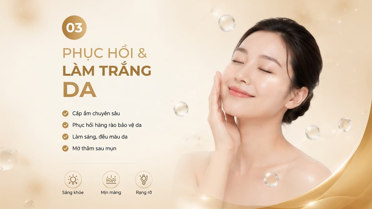 Mỹ phẩm cao cấp 2 - Phục hồi & Làm trắng da tự nhiên